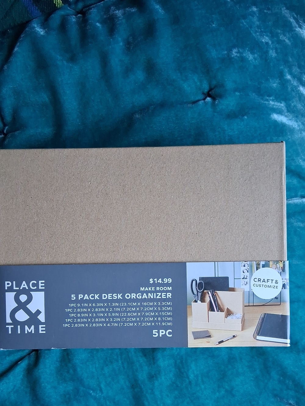 5-Pack Desk Organizer Set - Natural Brown